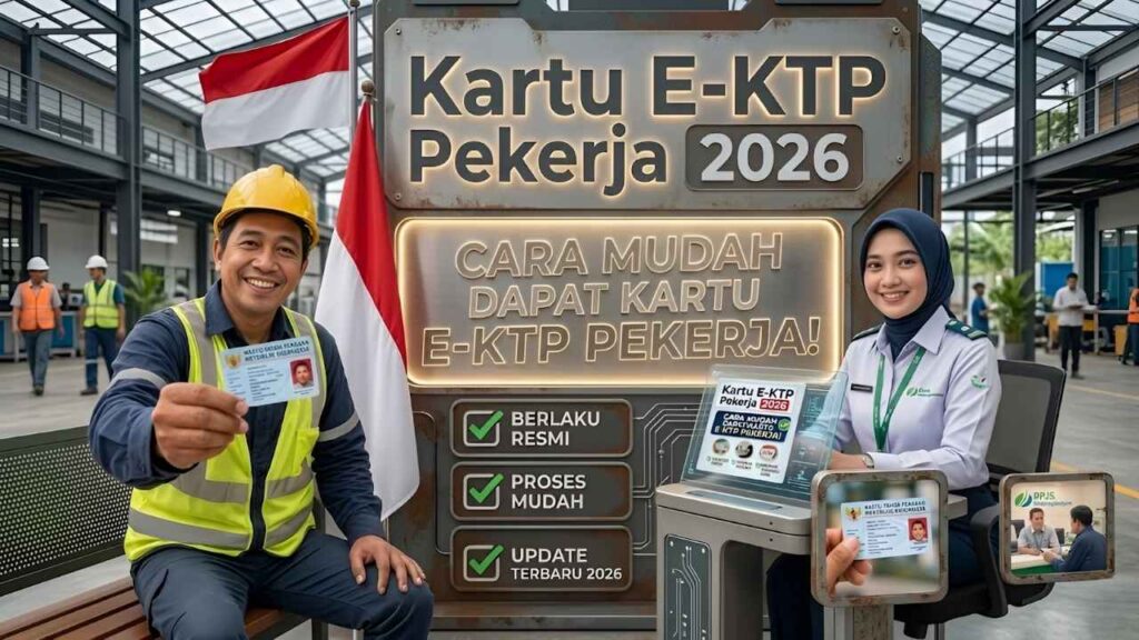 Kartu E-KTP Pekerja 2026 Syarat Lengkap Manfaat dan Tunjangan Pensiun Rp3 Juta