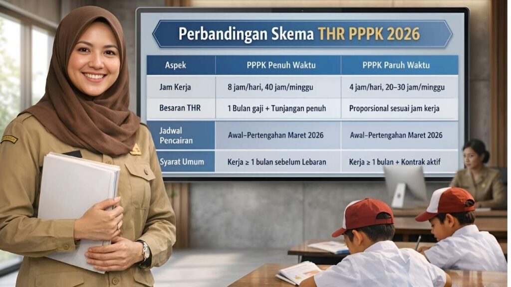THR PPPK 2026 Indonesia Cair Lebih Cepat Syarat dan Perbedaan Penuh Waktu vs Paruh