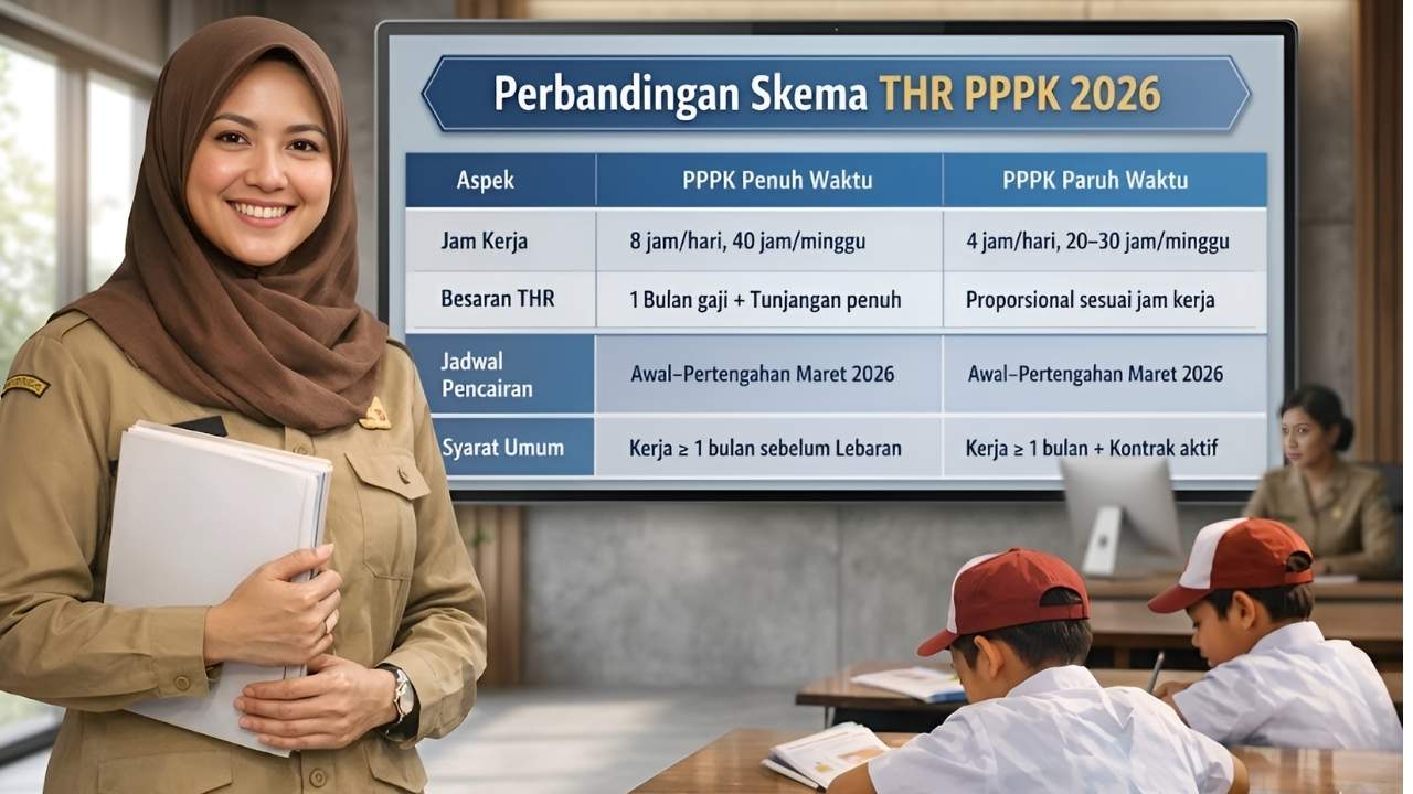 THR PPPK 2026 Indonesia Cair Lebih Cepat Syarat dan Perbedaan Penuh Waktu vs Paruh
